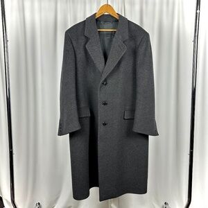 Vintage 50' 60’s ‘James Street’ Long Wool and Cashmere Peacoat in Grey - M/L